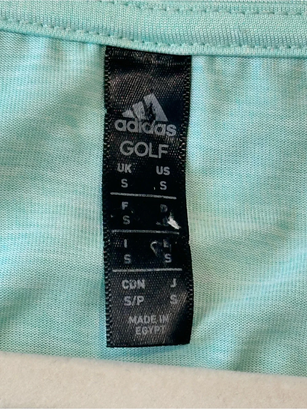 Adidas Golf V-Neck Tee | Size S | Mint/Aqua